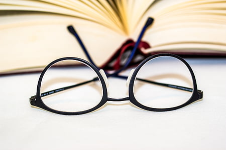 selective focus photo of black framed eyeglasses thumbnail