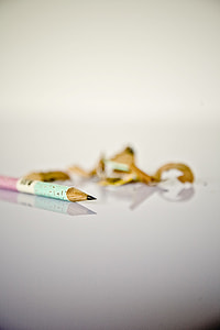 tilt photo of pencil with pencils shavings thumbnail