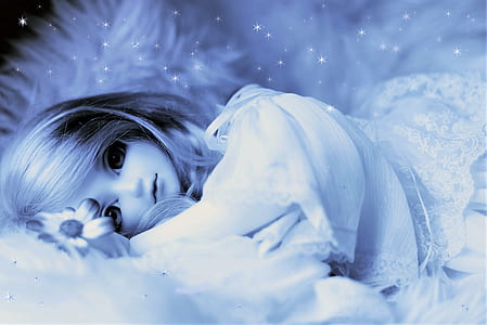 doll in white dress wallpaper thumbnail