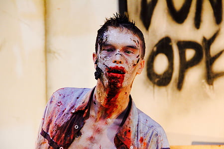 man with zombie makeup thumbnail