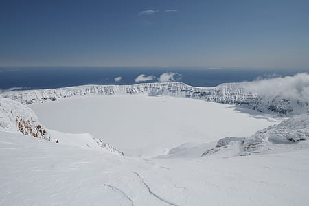 snow covered mountain under clear sky thumbnail