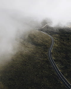aerial photo of empty winding road thumbnail