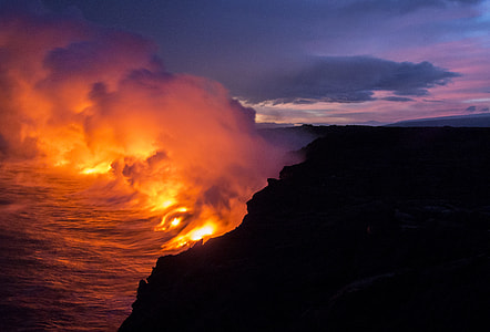 silhouette photograph of lava thumbnail