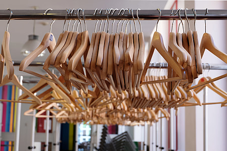 brown clothes hanger lot thumbnail