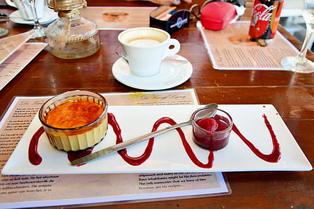 Creme Brulee on White Ceramic Plates thumbnail