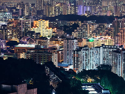 aerial photo of building on night time thumbnail