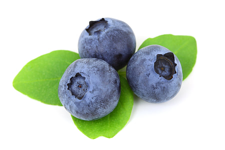 three blueberries against white background thumbnail
