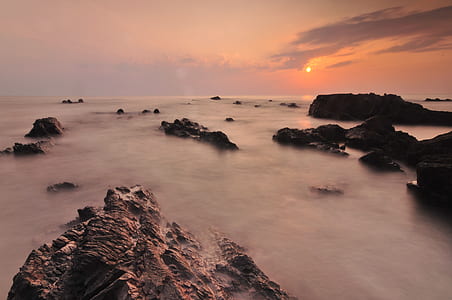 Scenic View of Sea during Sunset thumbnail