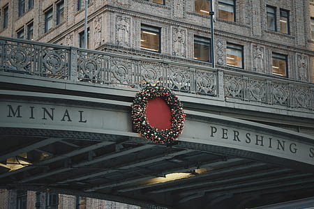 green and red wreath on bridge thumbnail