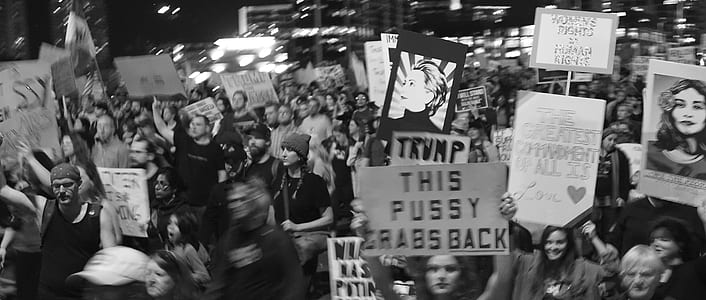 protester standing on road thumbnail