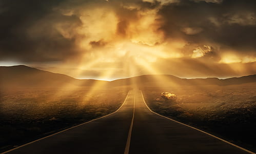 empty road during golden hour thumbnail