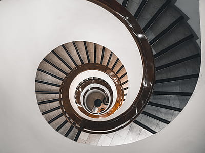 architectural photography of spiral stairs thumbnail