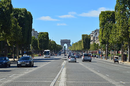 cars on road under blue sky thumbnail