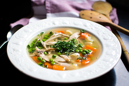 Homemade chicken broth with vegetables thumbnail
