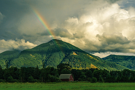Rainbow behind the Mountain landscape thumbnail