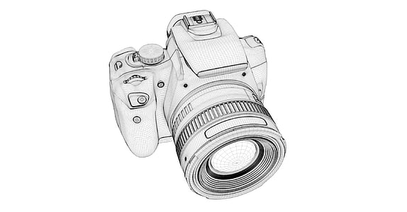 DSLR camera 3D sketch thumbnail