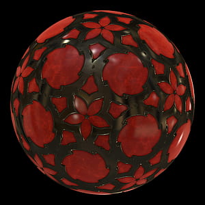 black and red floral ball decor thumbnail