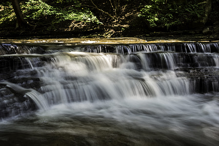 Fuller view of small waterfalls on the Cayuhoga River, Ohio thumbnail
