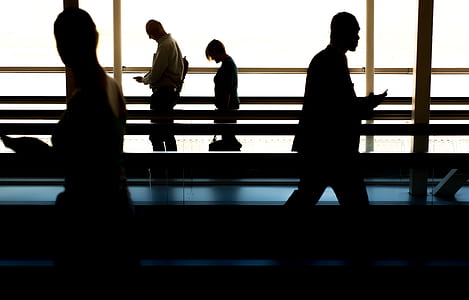 people, walking, silhouette, blur thumbnail
