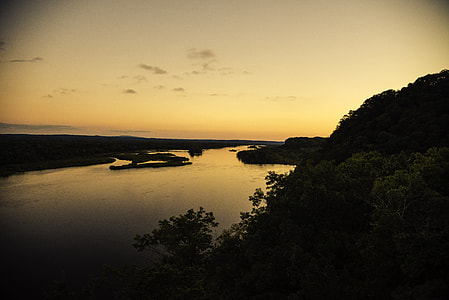 Overlook of the Wisconsin River Valley at Ferry Bluff at Dusk thumbnail