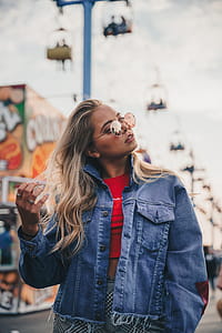 Blonde Woman In Denim Photo thumbnail