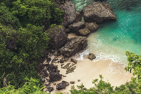 bird's eye view of seashore thumbnail