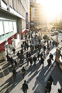 high angle photography of people in the streets thumbnail