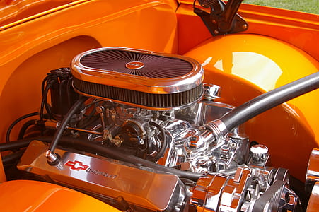 chrome-colored and black Chevrolet vehicle engine thumbnail