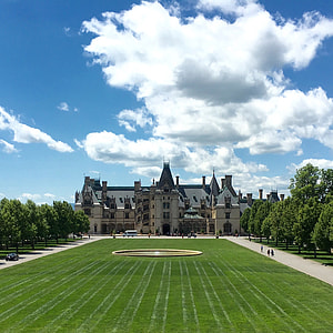 Biltmore Mansion under the sky and clouds in North Carolina thumbnail