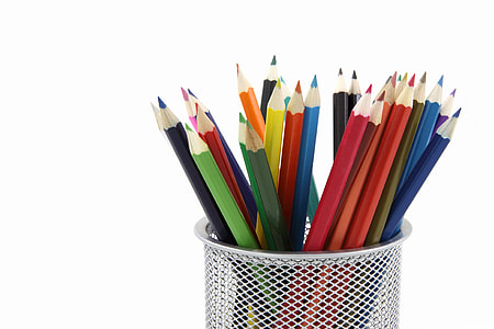 photo of assorted color pencils on pencil rack thumbnail