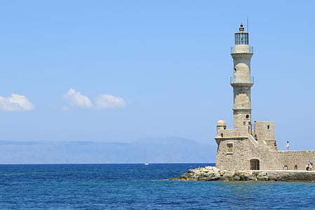 lighthouse on body of water thumbnail