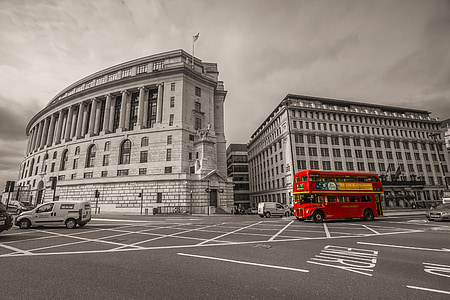selective photography of red buss thumbnail