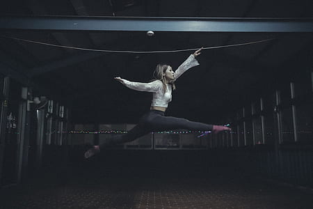 time lapse photo of woman posing on air thumbnail