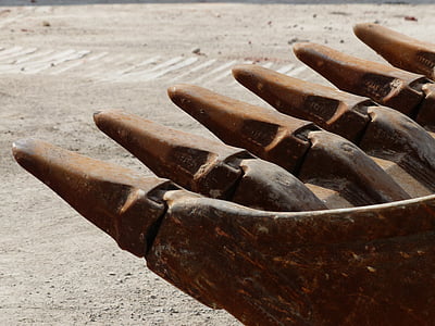 close-up photography of brown excavator bucket thumbnail