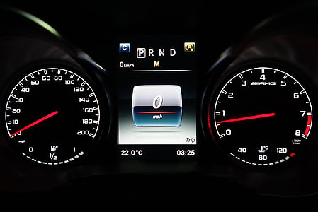 black vehicle instrument panel on o mph thumbnail