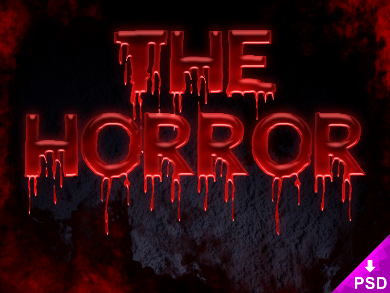 Horror Text Effect psd file
