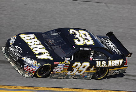 Black Chevrolet Impala Ss 39 Stock Car Speeding Race Track thumbnail