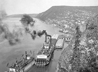 Riverboats on the Yukon River in Ruby, Alaska thumbnail