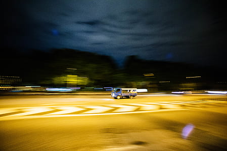 blue truck on street thumbnail