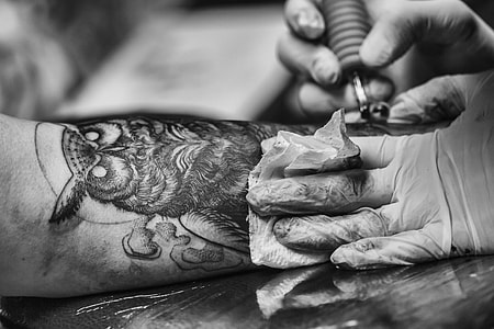 person's owl skin tattoo thumbnail