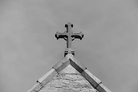 grayscale photo of cross signage thumbnail