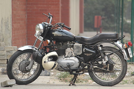 black and gray Royal Enfield standard motorcycle thumbnail