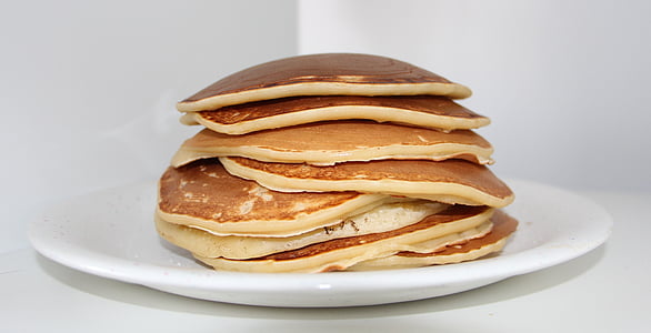 pancakes on white ceramic plate thumbnail