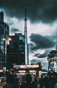 city, cars, landscape, sunset thumbnail