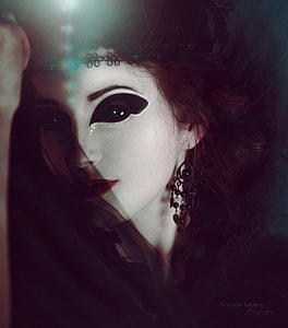 female porcelain doll in black dress thumbnail