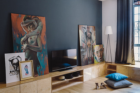 Modern loft apartment full of art thumbnail