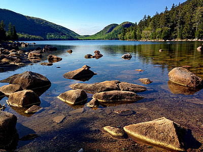 Landscape and scenic of mountains and lake at Acadia National Park, Maine thumbnail