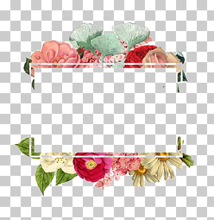 Flower Paper Logo, Flowers Border, assorted-color petaled flower illustration PNG clipart