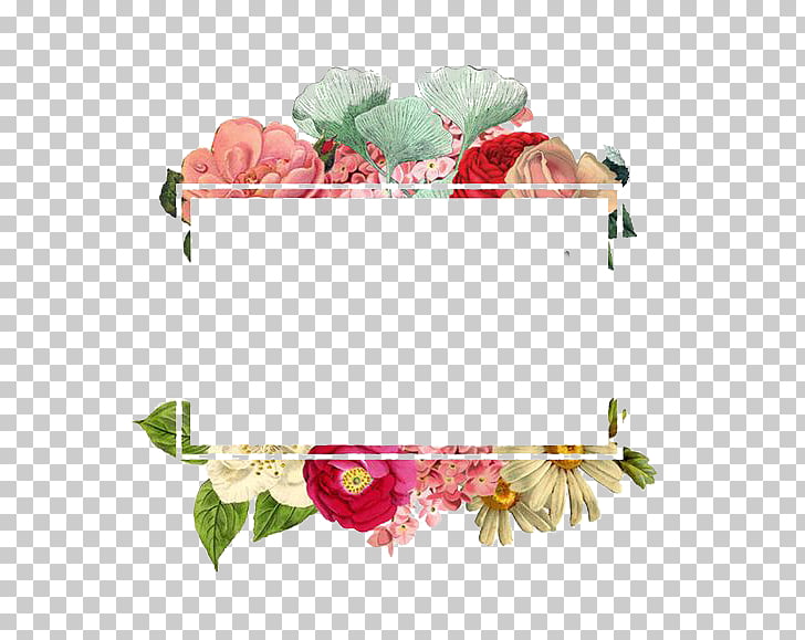 Flower Paper Logo, Flowers Border, assorted-color petaled flower illustration PNG clipart