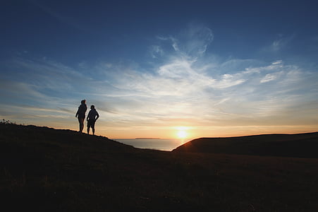 silhouette of people during sunset thumbnail